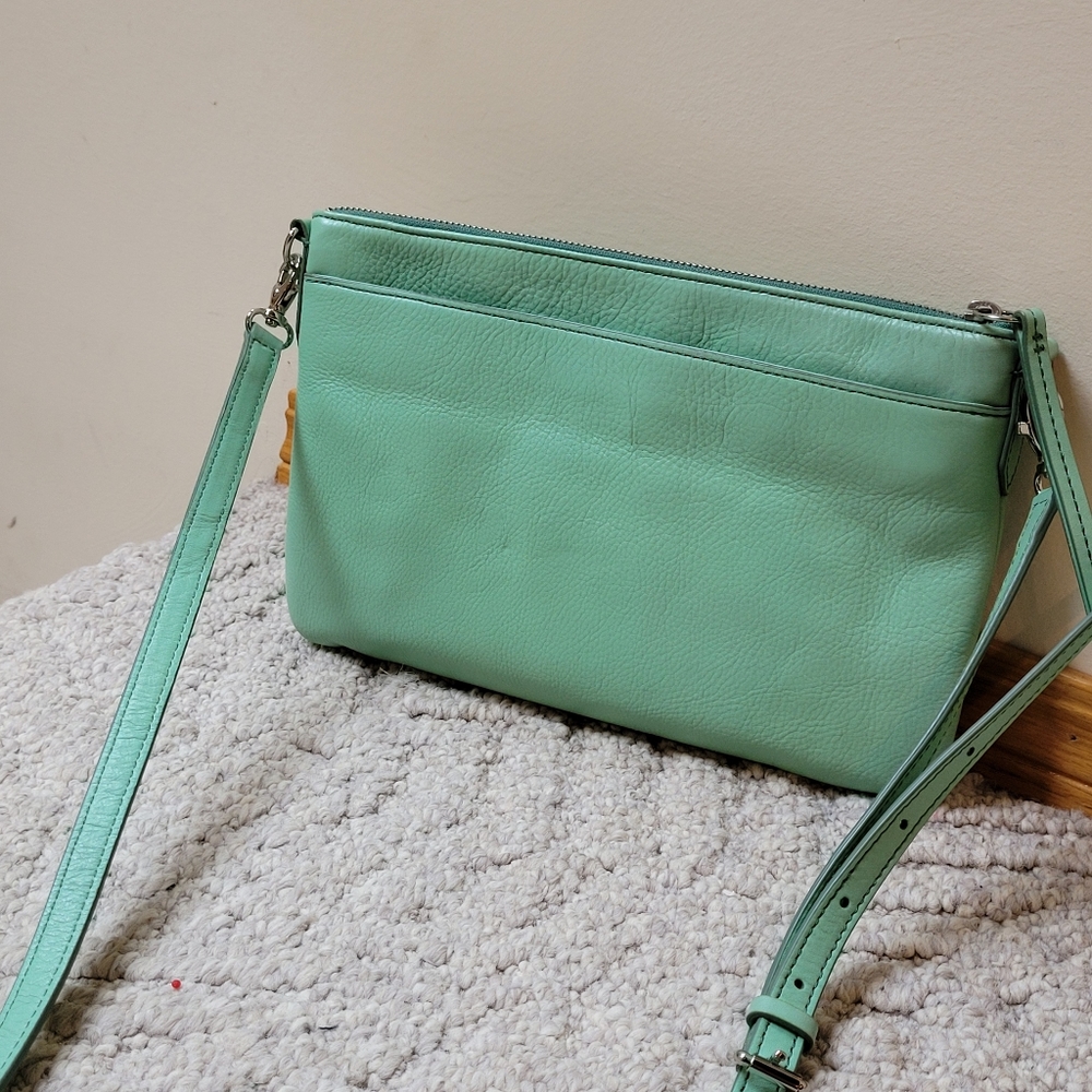 Fossil, leather, mint, small crossbody